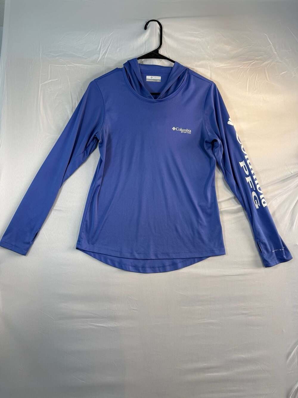 Columbia PFG Tidal Tee II Hoodie Size S blue Long Sleeve